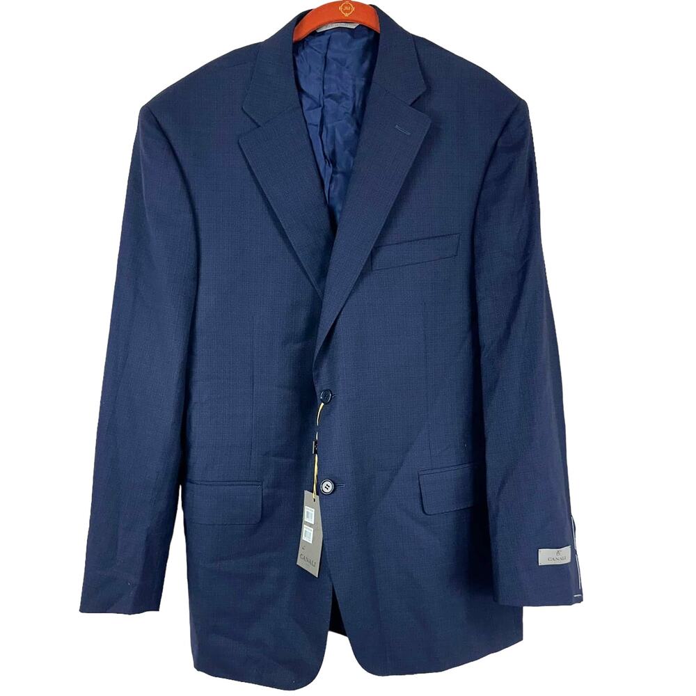 Canali 1934 Men's Stretch Wool Navy Blazer Size IT 56R (US 46R) NWT MSRP $1,895